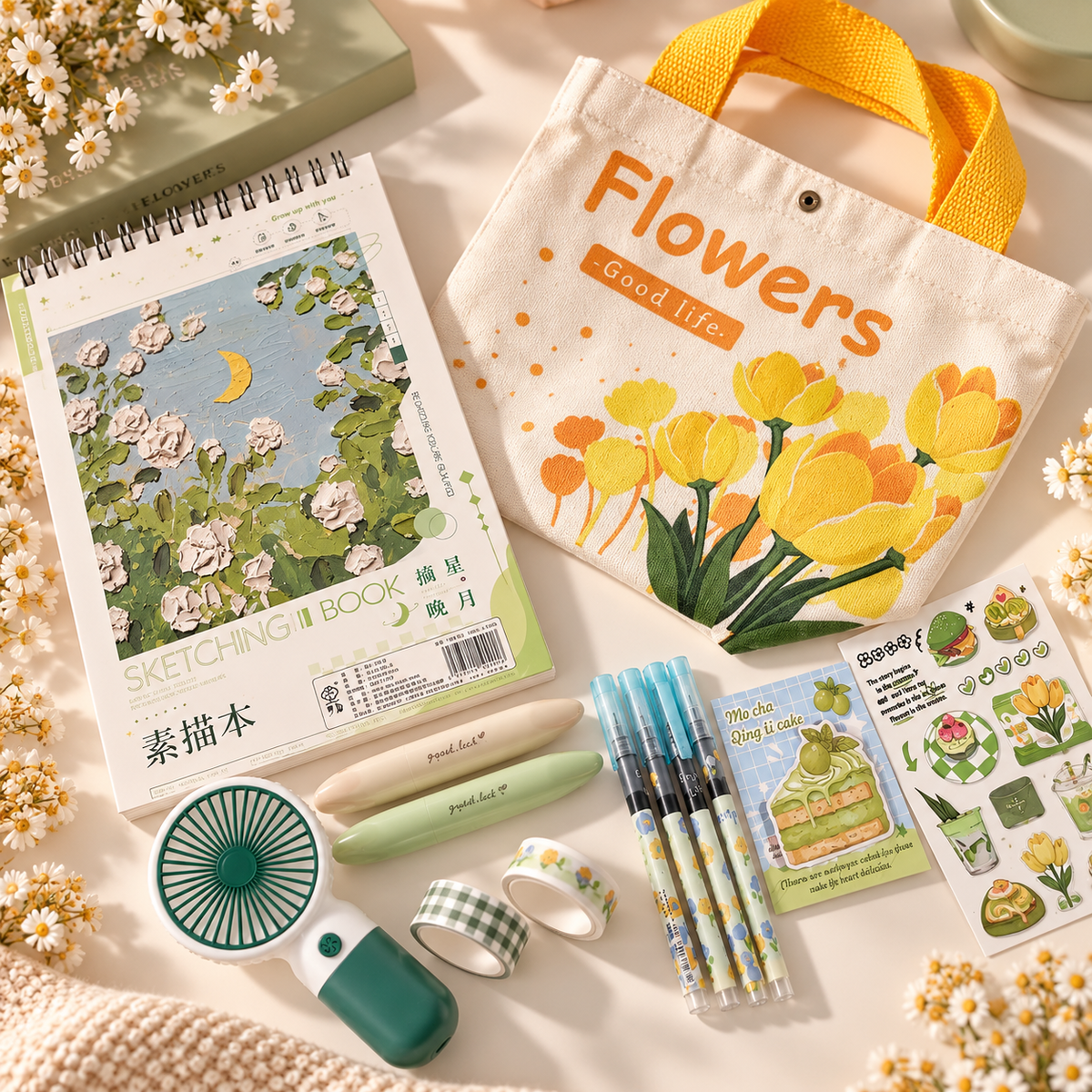 🌼 Flower Garden Sketchbook Box | Creative Stationery Gift
