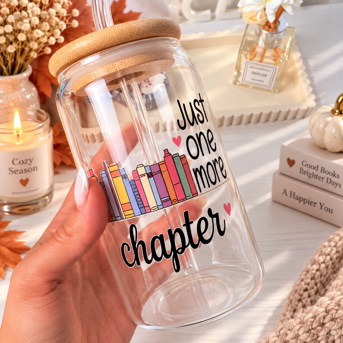 Just One Chapter 16 oz Glass