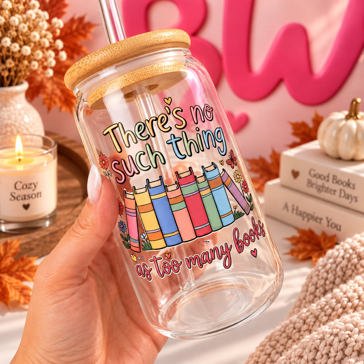 Book Lover 16 oz Glass
