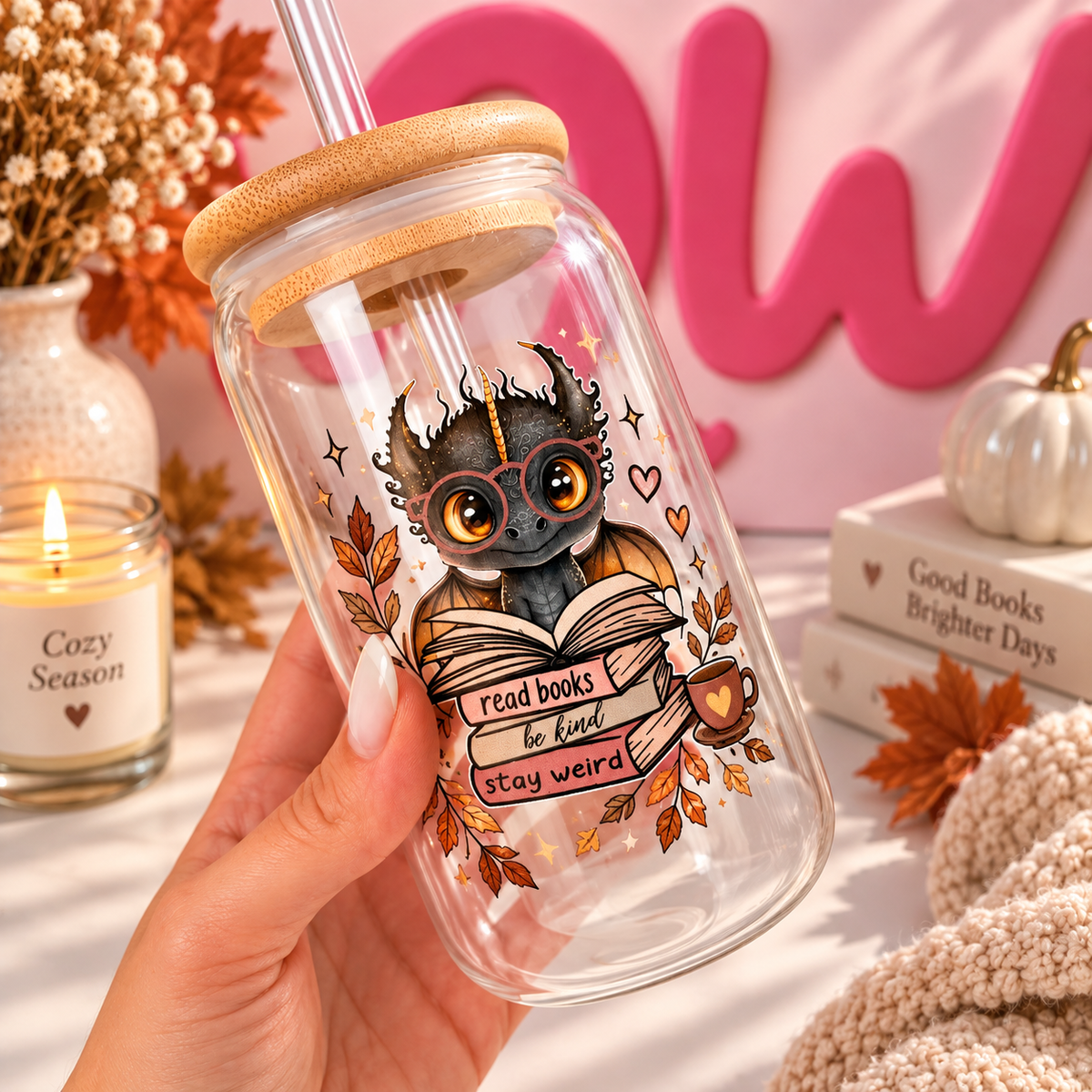 Stay Weird 16 oz Glass