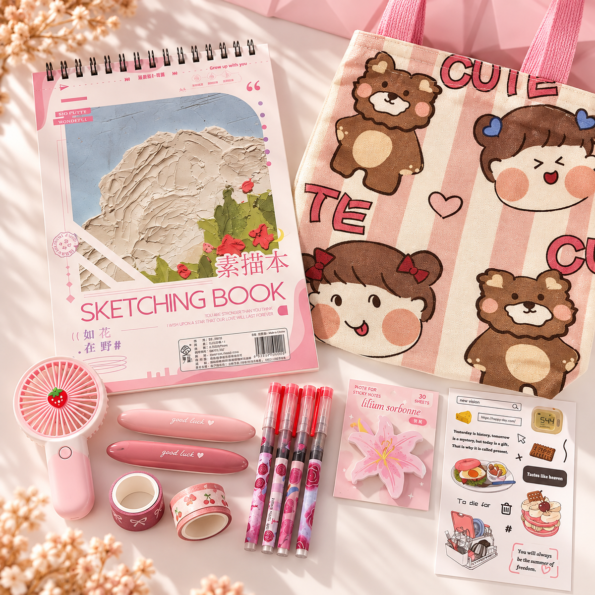 🌺Pink Blossom Sketchbook Box / Creative Gift