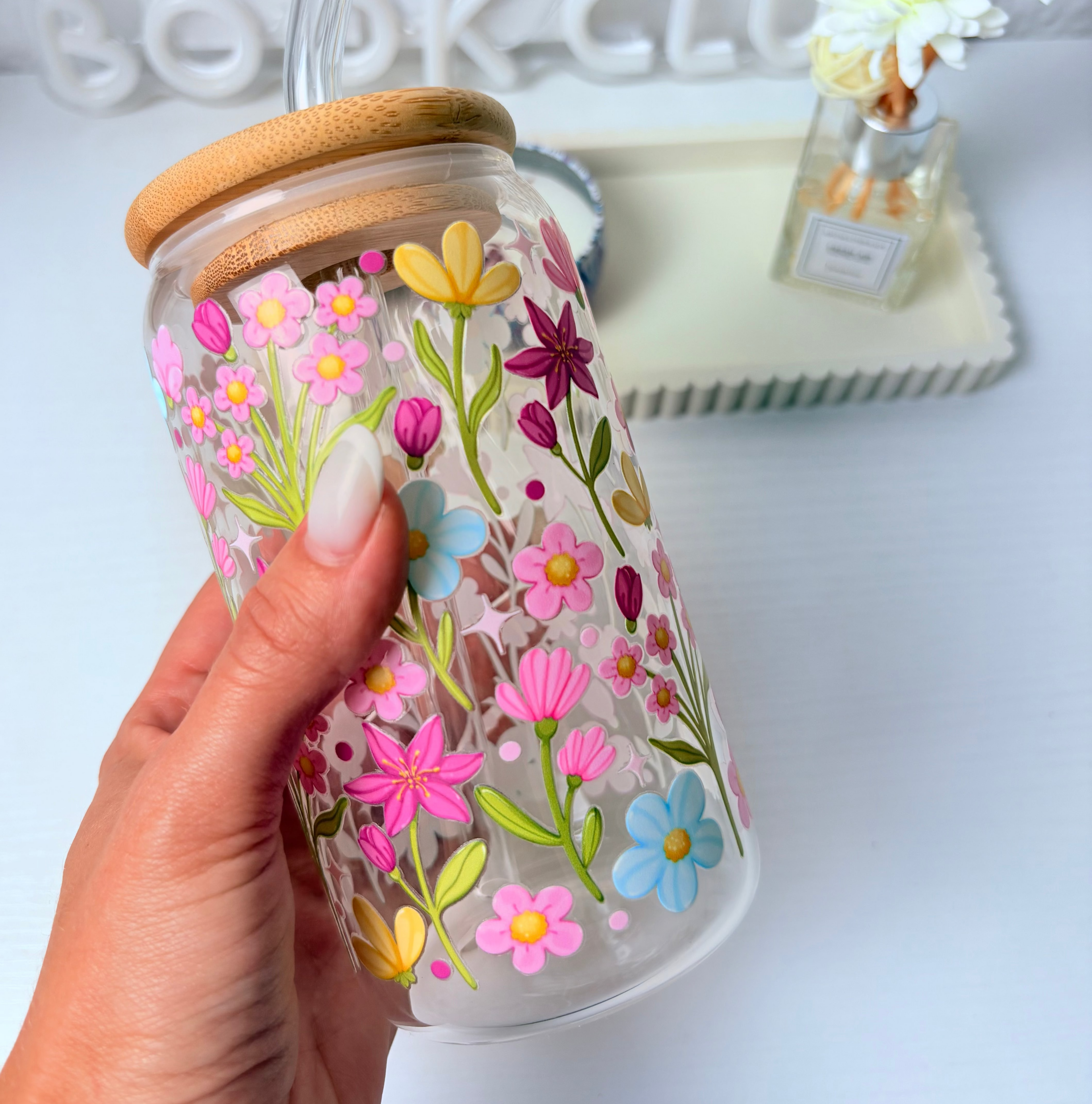 Wildflower 16 oz Glass