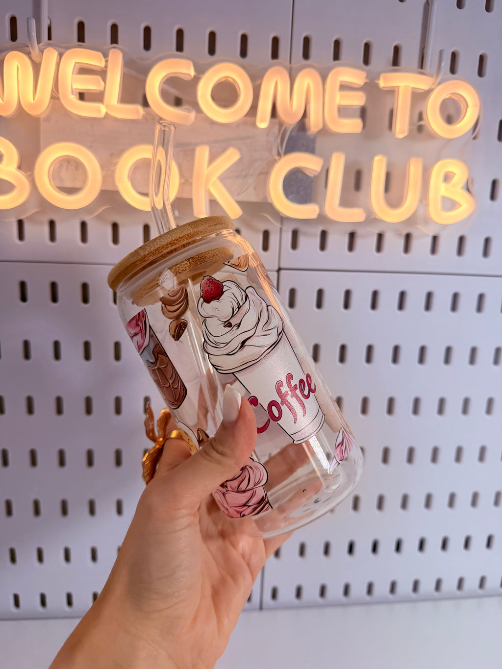 Bow Glass Cup 🥤For You 🤍