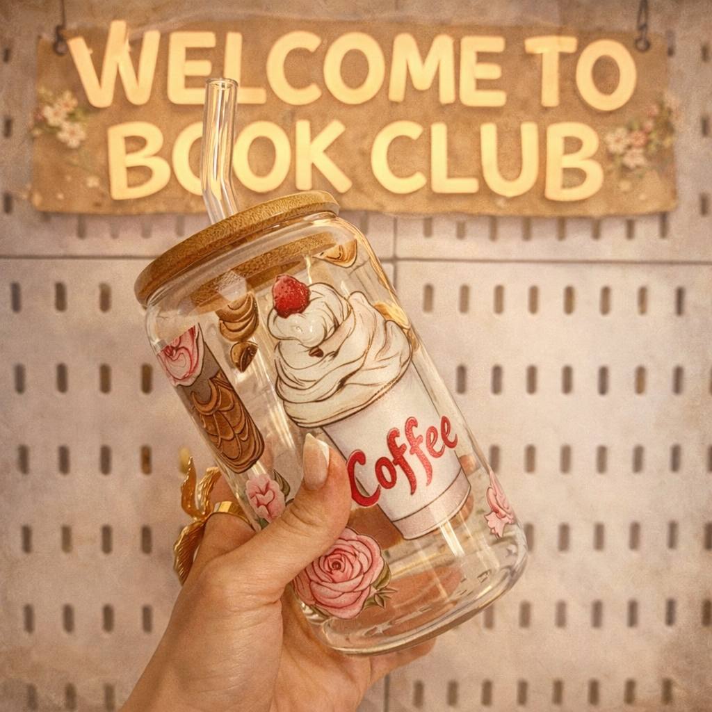 Bow Glass Cup 🥤For You 🤍